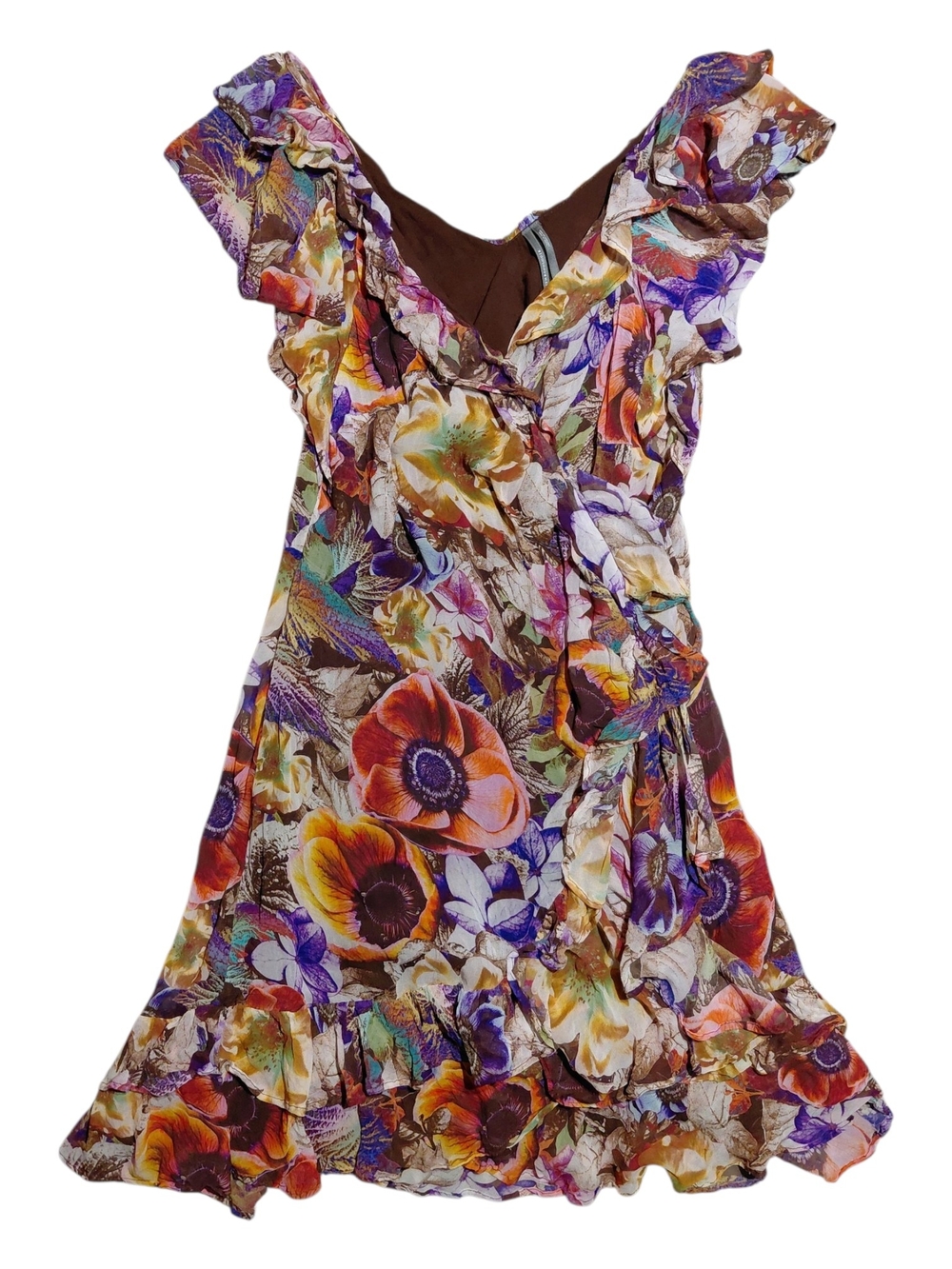 By Anthropologie Ruffled Mini Wrap Dress